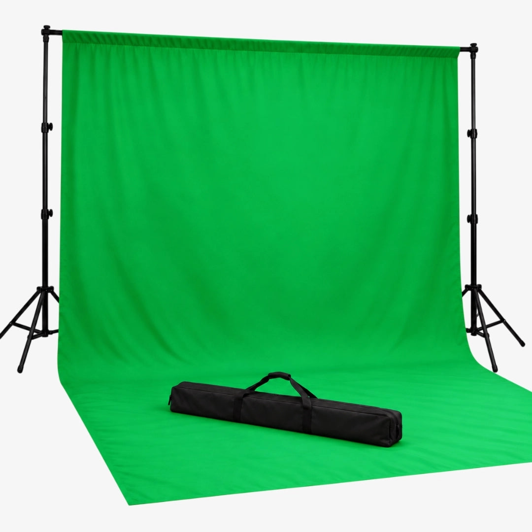 kit toile de fond vert avec support