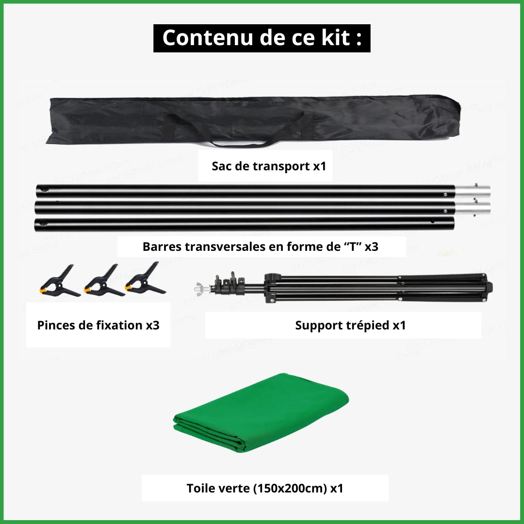 accessoires toile de fond vert pas cher