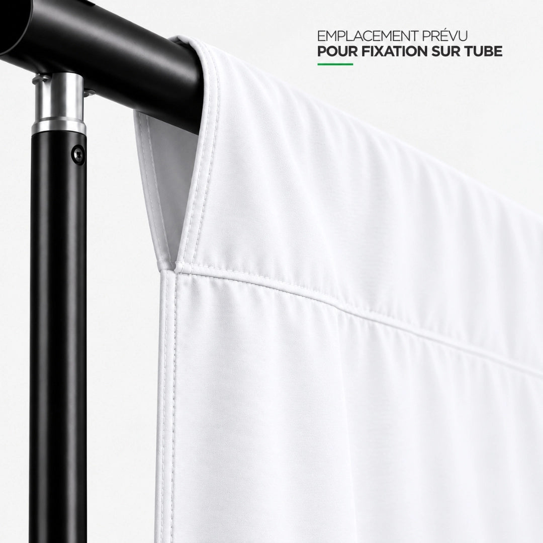 fixation tube toile blanche photo