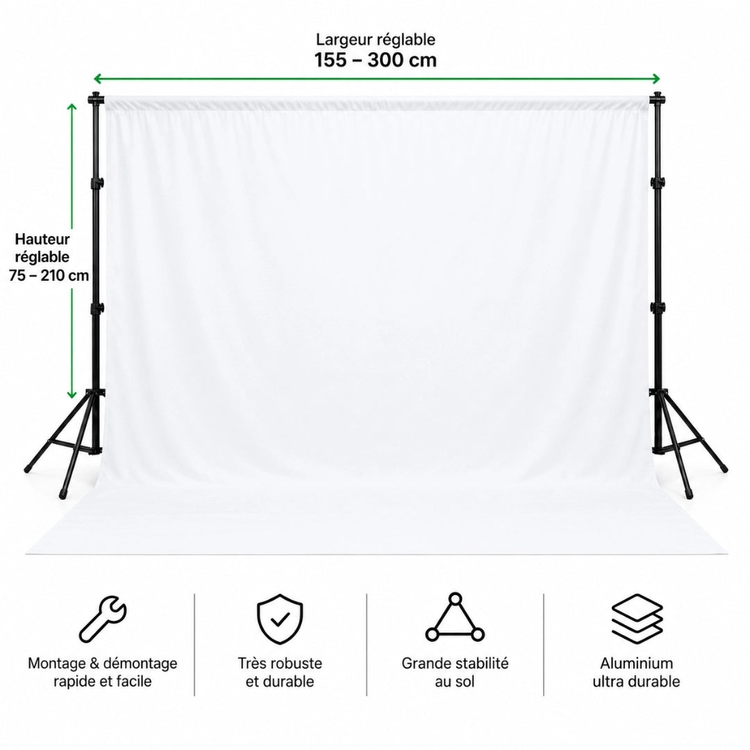 fond blanc studio photo 3 x 3 m