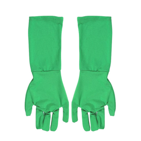 gants fond vert combinaison