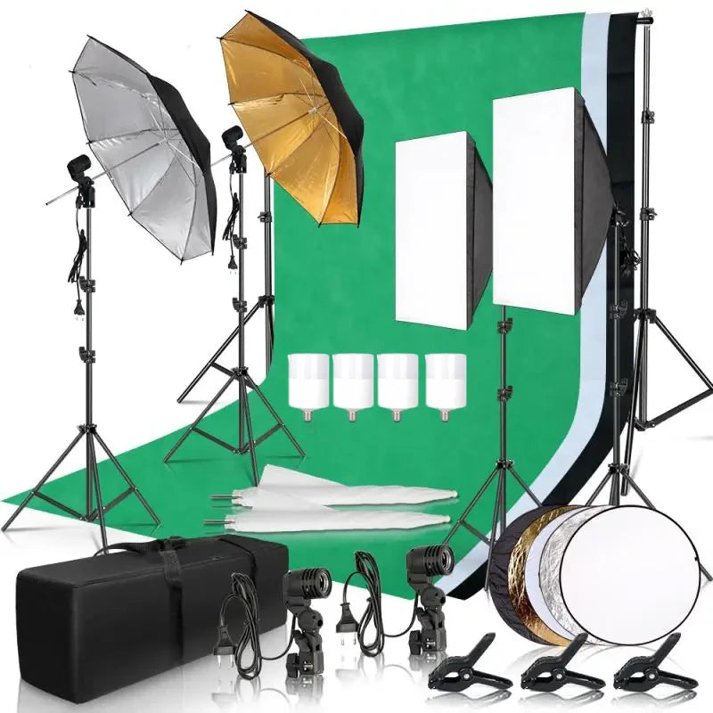 kit complet fond vert studio professionnel