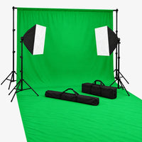 kit fond vert avec éclairage et toile de 500 cm