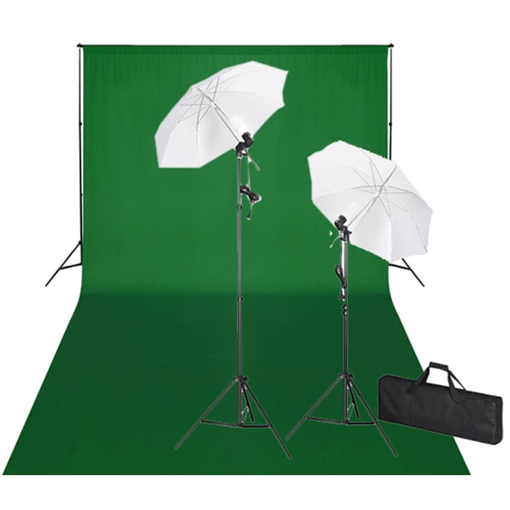 kit fond vert avec lampe
