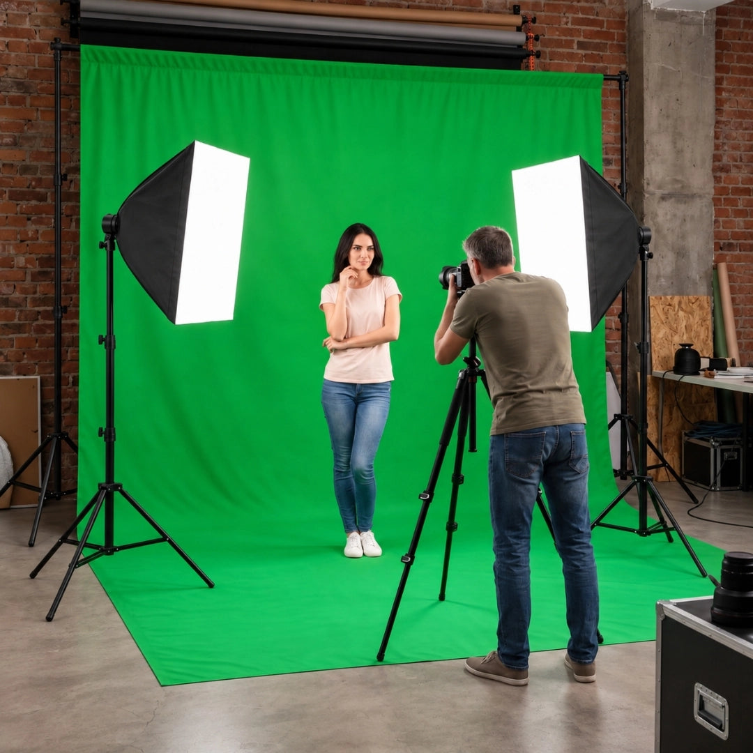 pack studio photo éclairage fond vert