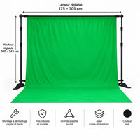 support fond vert acier