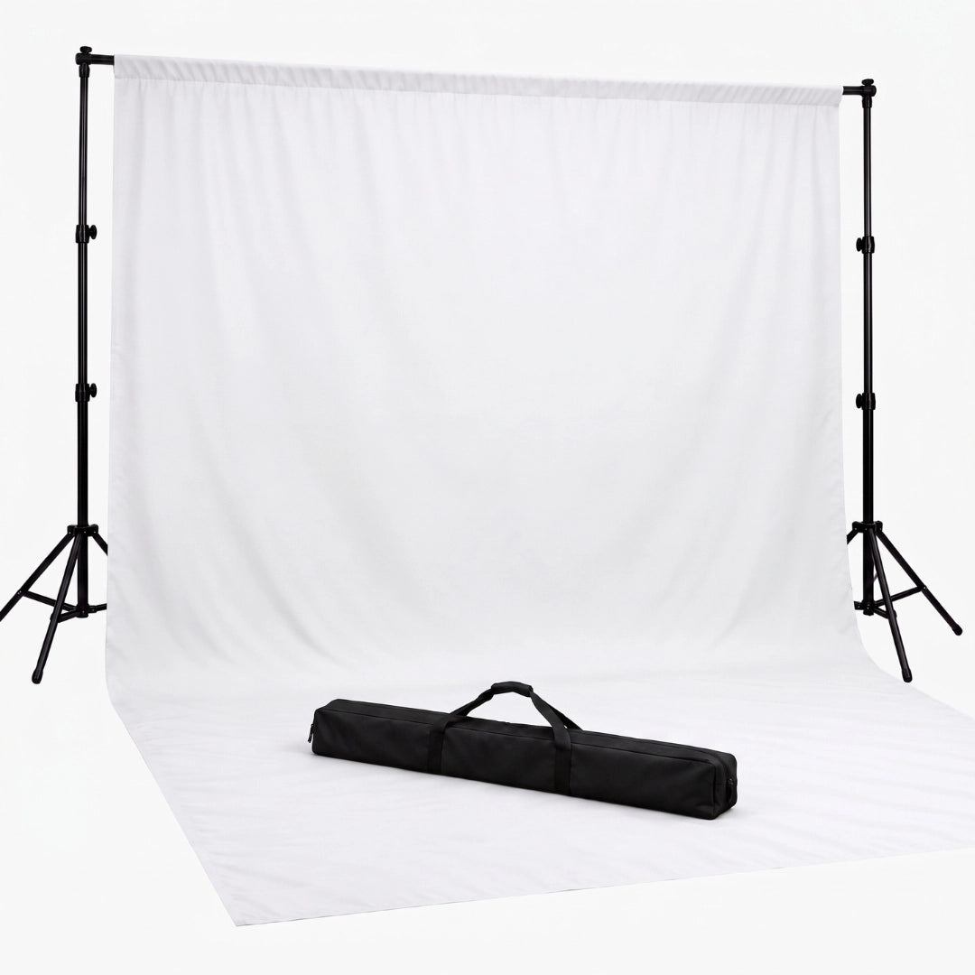 Kit studio photo-vidéo | Fond blanc + Support